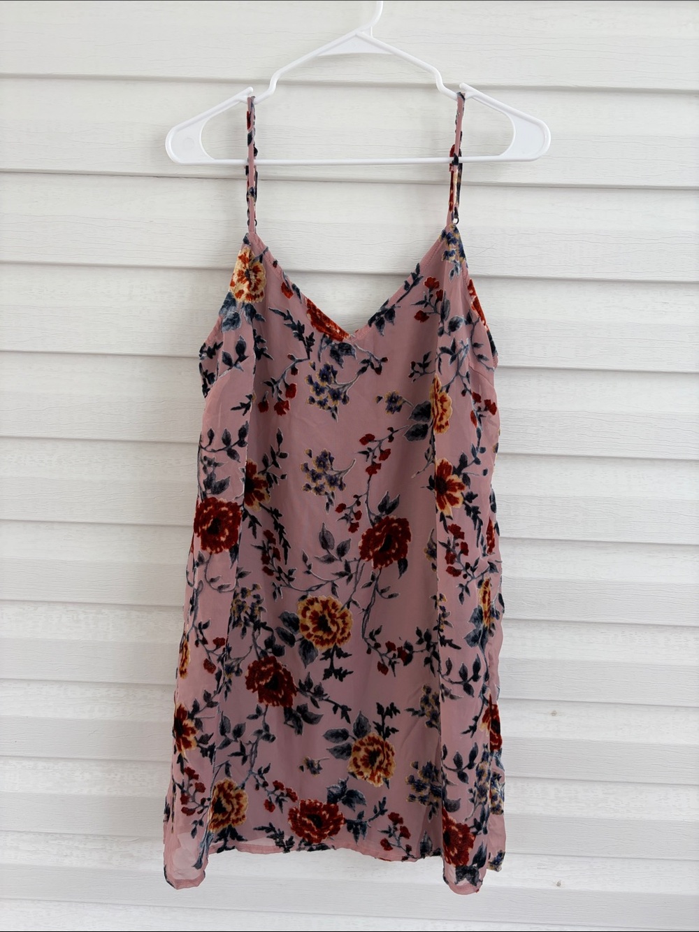 LA Hearts Pink Floral Velvet Burnout Mini Slip Dress L Y2K PacSun